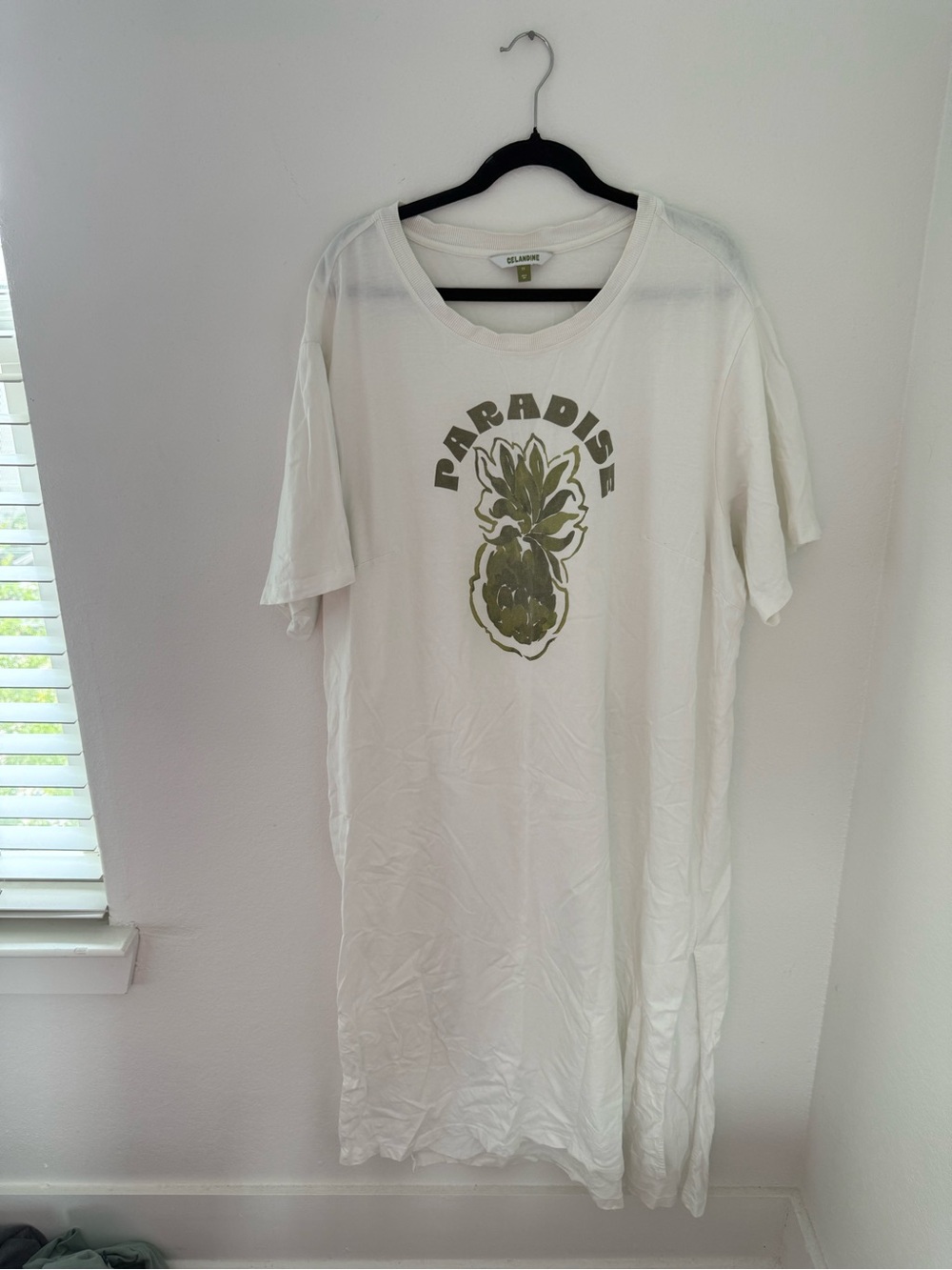 Anthropologie Cream Graphic Pineapple Maxi Dress - Picture 3 of 4